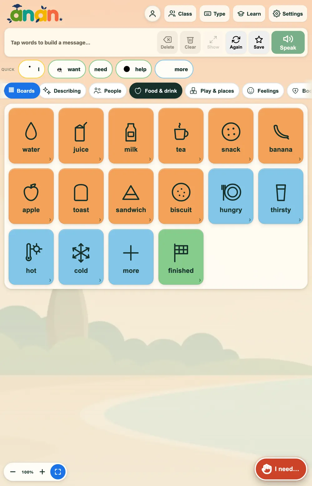 Themed boards for food, people, feelings, places and more — a tap away.